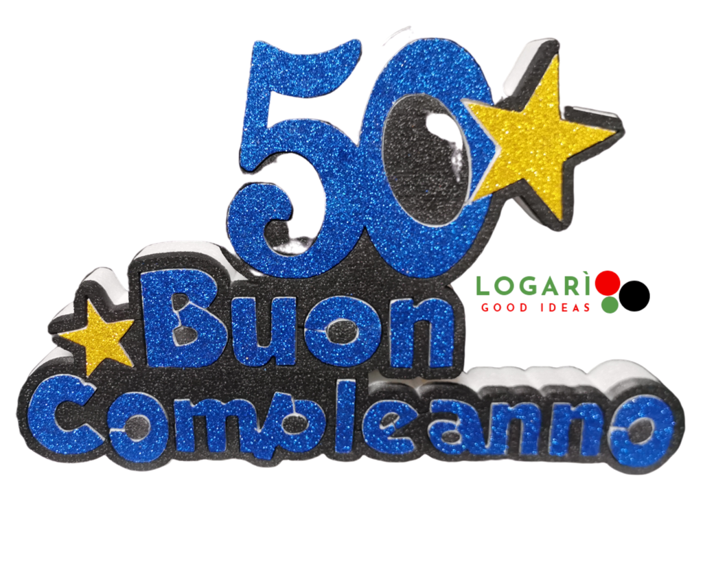 Scritta buon compleanno 50 - Logari